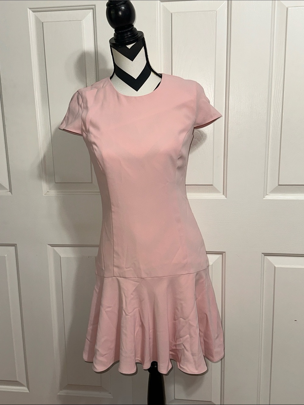 Amanda Uprichard Blush Pink Fit-and-Flare Mini Dress